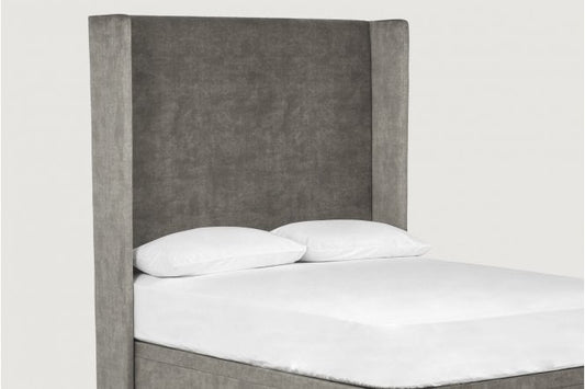 Peggy Tall upholstered floor-standing headboard with wings
