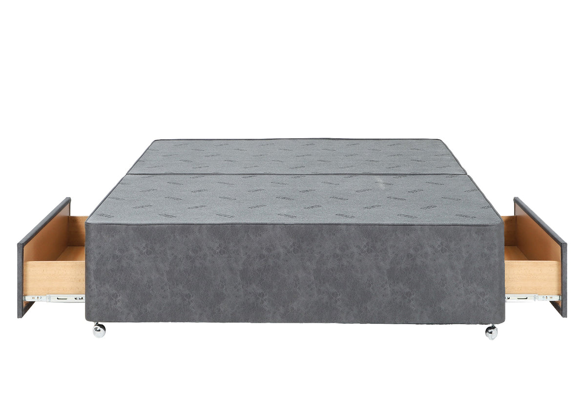 Anne Luxury upholstered divan base, with 2 large foot-end drawers
