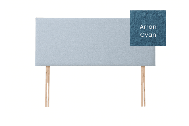 Taylor Contemporary upholstered strutted mount headboard - Arran Cyan - King Size - CLEARANCE