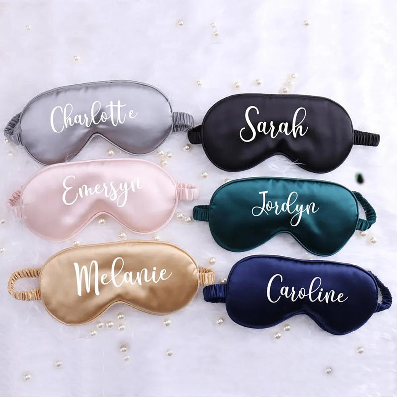Personalised Satin Blackout Sleep Eye Mask