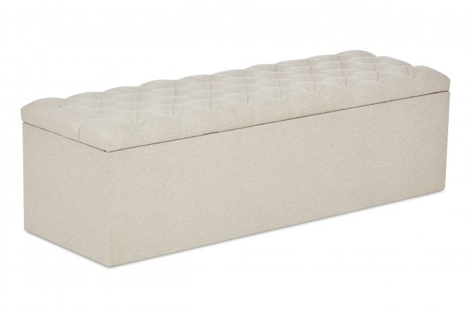 Lennon Upholstered Ottoman Blanket Box With Chesterfield Style