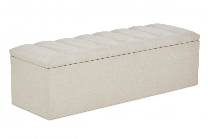 Lenny Upholstered ottoman blanket box with fluting
