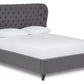 Mckellen Upholstered Bed With Low Foot End, Tapered Legs