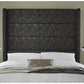 Mercury Tall Contemporary Upholstered Winged Floor-Standing Headboard