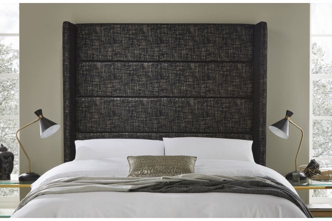 Mercury Tall Contemporary Upholstered Winged Floor-Standing Headboard