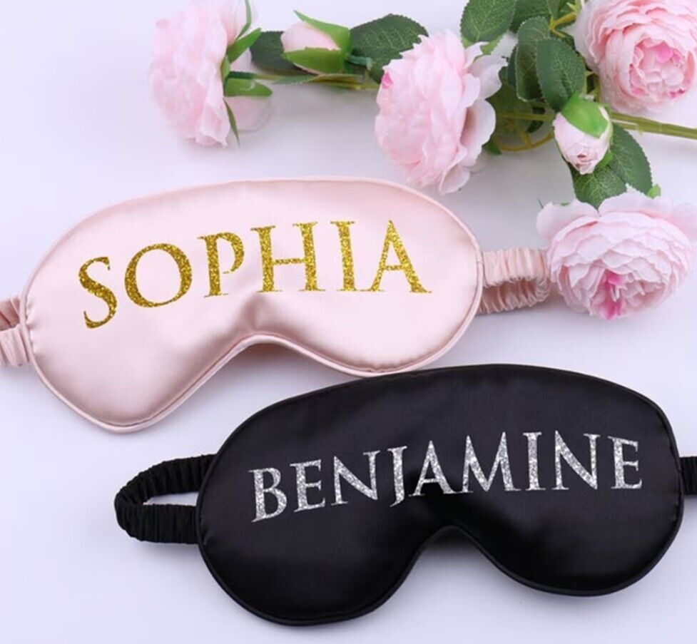 Personalised Satin Blackout Sleep Eye Mask-2